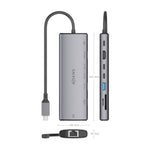 Docking USB Tipo-C Aisens ASUC-8P033-GR/ 1xHDMI 4K/ 1xUSB/ 2xUSB Tipo-C/ 1xRJ45/ 1xLector Tarjetas/ 1xUSB Tipo-C PD/ Gri