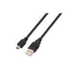 Cable USB 2.0 Aisens A101-0024/ USB Macho - MiniUSB Macho/ 1m/ Negro
