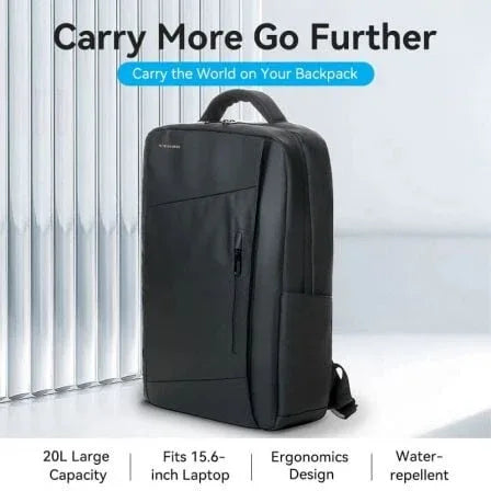 Mochila Vention KRRB0 para Portátiles hasta 15.6"/ 20L/ Impermeable/ Negra - PixelPlaza