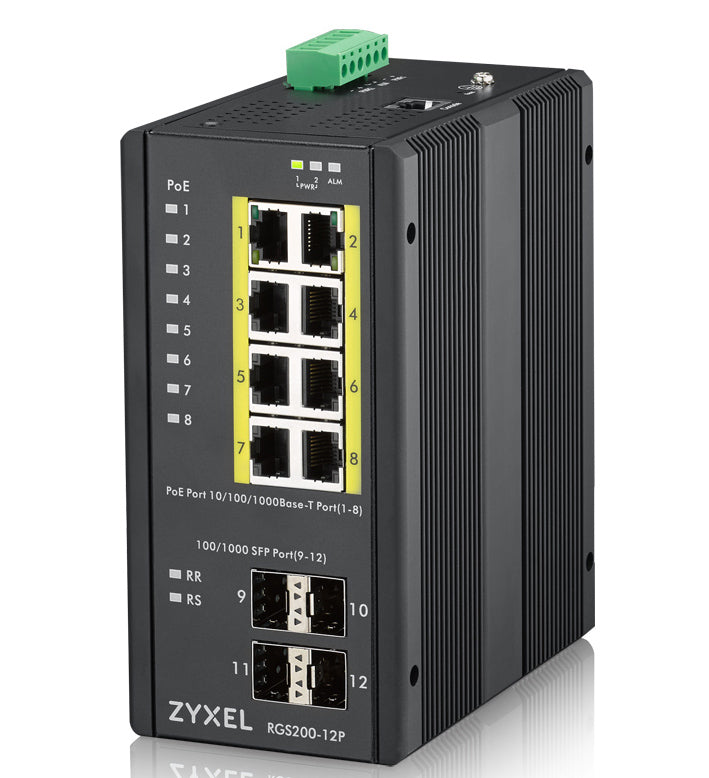 Switch 12 puertos industrial zyxel rgs200 - 12p - zz0101f