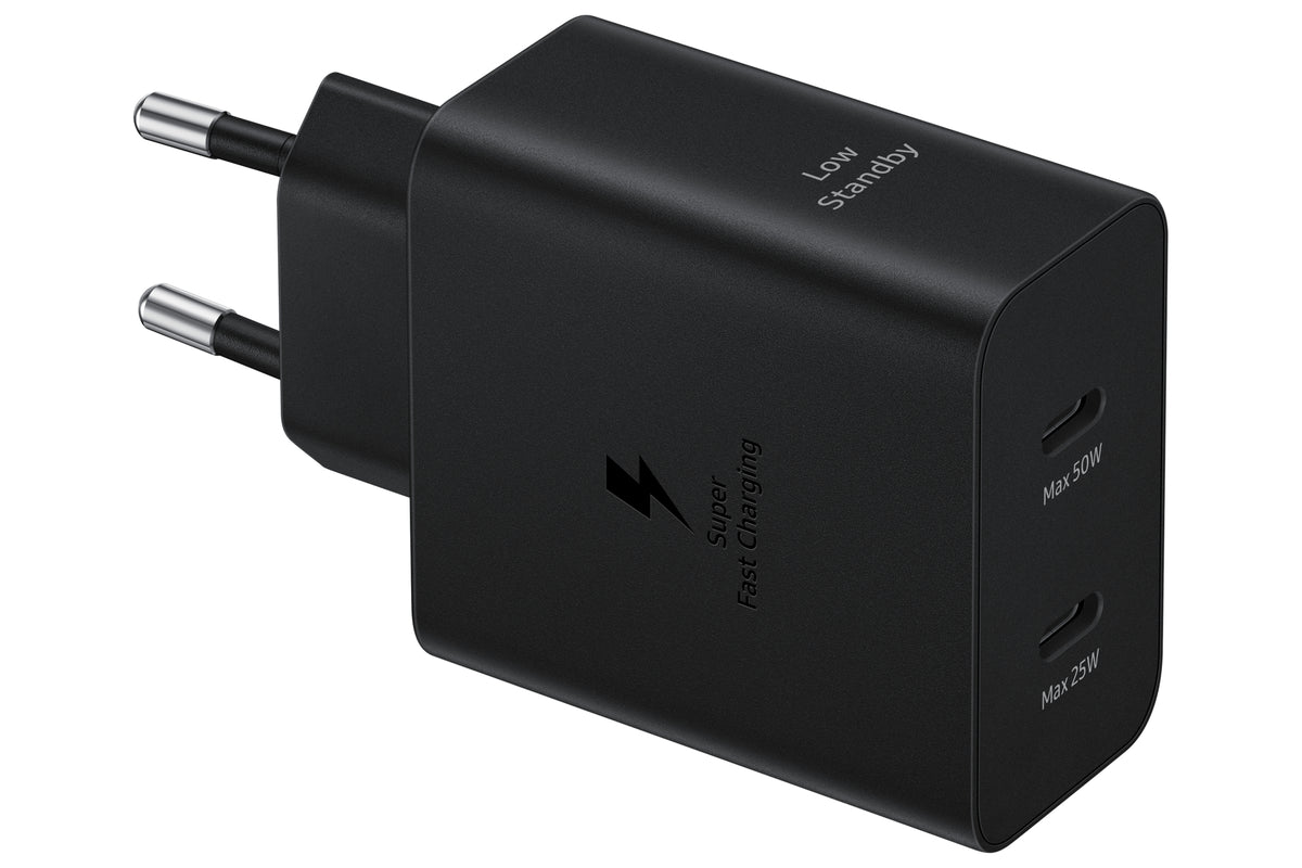 Cargador Samsung 50w 2x USB tipo c negro + cable USB tipo c