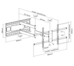 Soporte de pared orientable Equip para pantalla de 43 pulgadas · 80 pulgadas doble brazo largo articulado Equip max.
