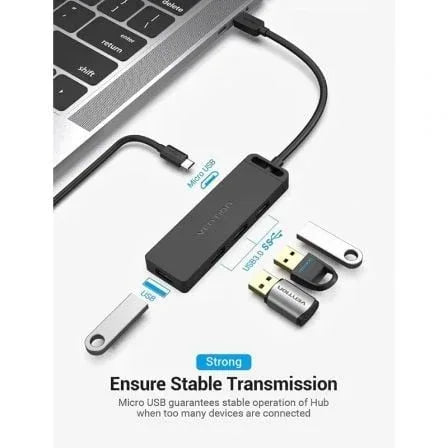 Hub USB Tipo-C Vention TGKBF/ 4xUSB/ 1xMicroUSB PD/ 1m - PixelPlaza