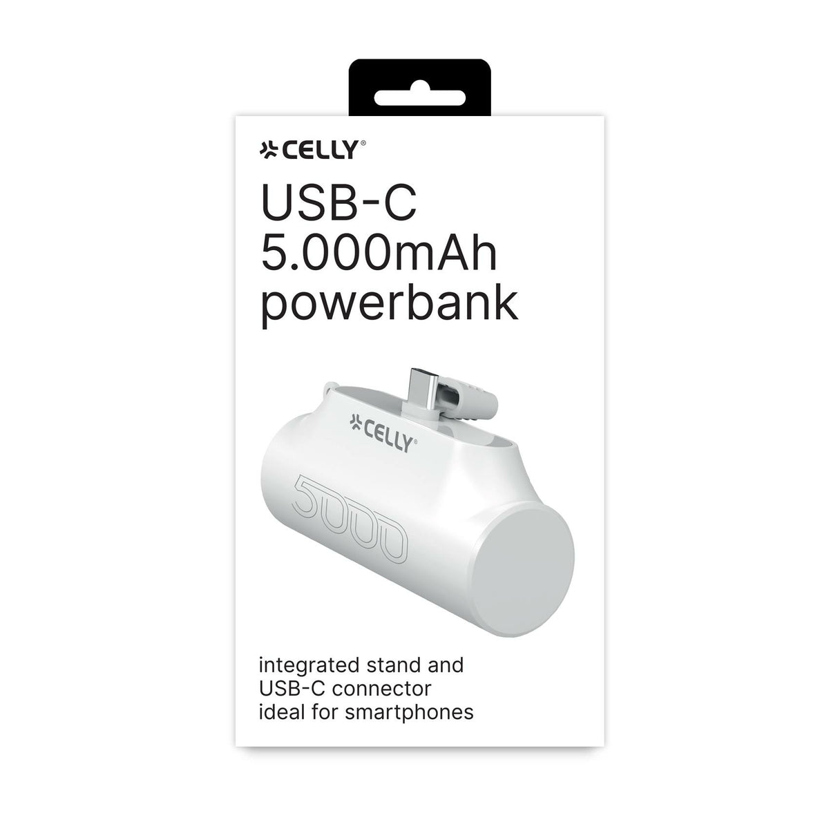 Celly Powerbank Compacta Usb-C 5000 mAh Blanca