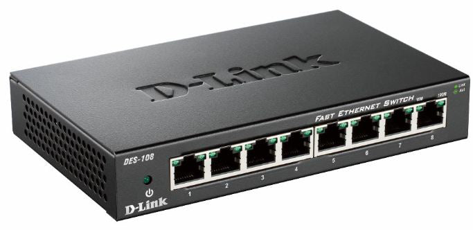 Switch 8 puertos 10 - 100 fast ethernet d - link