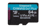 Tarjeta memoria micro secure digital sd xc 64GB Kingston canvas go! plus clase 10 uhs - i u3 + adaptador sd