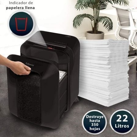 Destructora Fellowes LX201/ Corte en Partículas de 2 x 12mm/ Negra