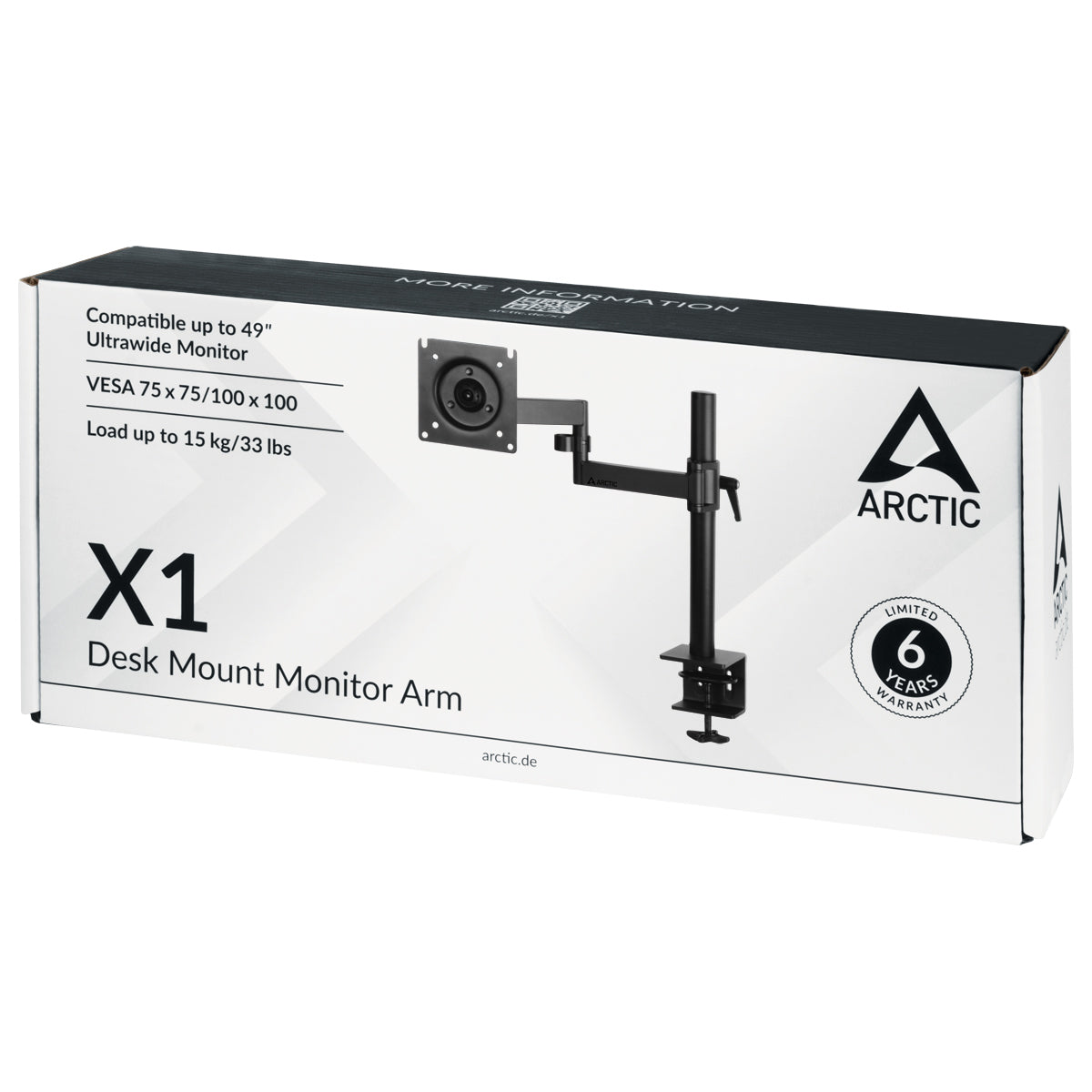 Soporte de Mesa para Monitor Arctic X1/ Giratorio/ Inclinable/ hasta 10kg