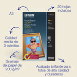 Papel foto Epson s042536 a3 glosy 20 hojas 200grs
