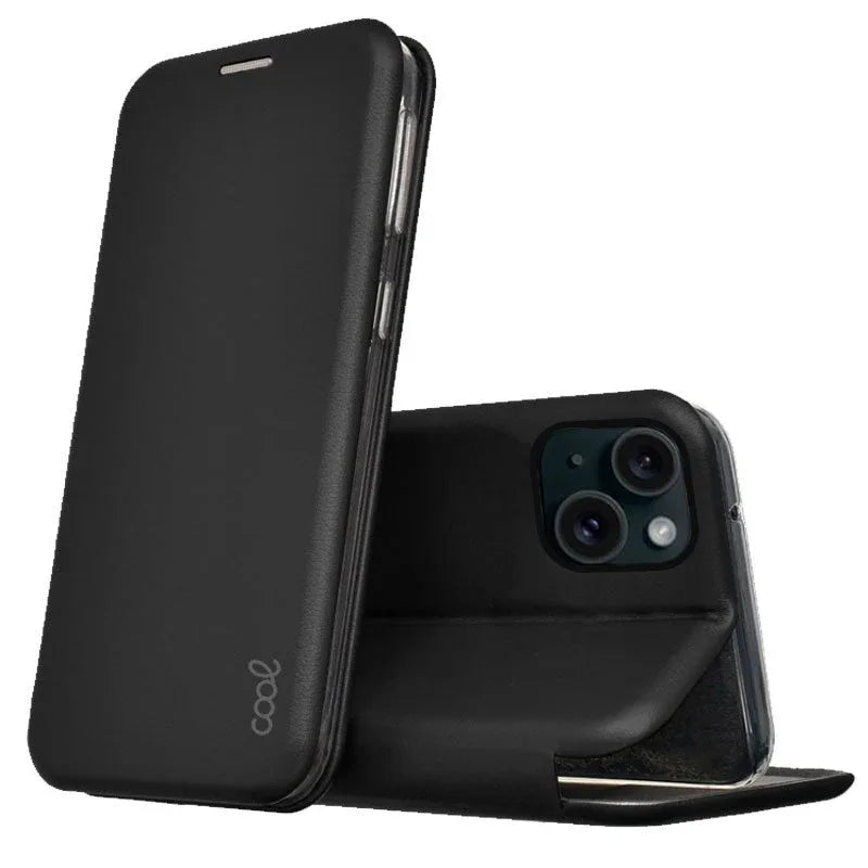 Funda COOL Flip Cover para iPhone 15 Elegance Negro - PixelPlaza