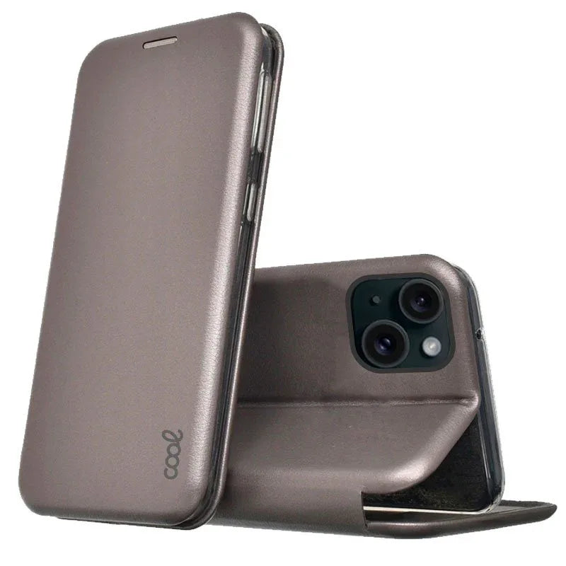 Funda COOL Flip Cover para iPhone 15 Elegance Plata - PixelPlaza