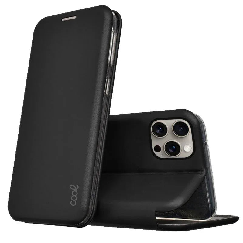 Funda COOL Flip Cover para iPhone 15 Pro Max Elegance Negro - PixelPlaza