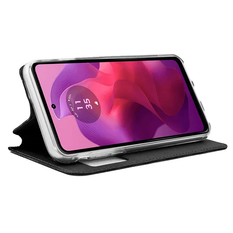 Funda COOL Flip Cover para Motorola Moto G04 / G24 Liso Negro - PixelPlaza