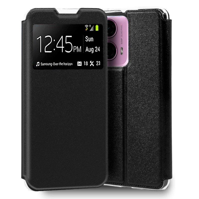 Funda COOL Flip Cover para Motorola Moto G04 / G24 Liso Negro - PixelPlaza