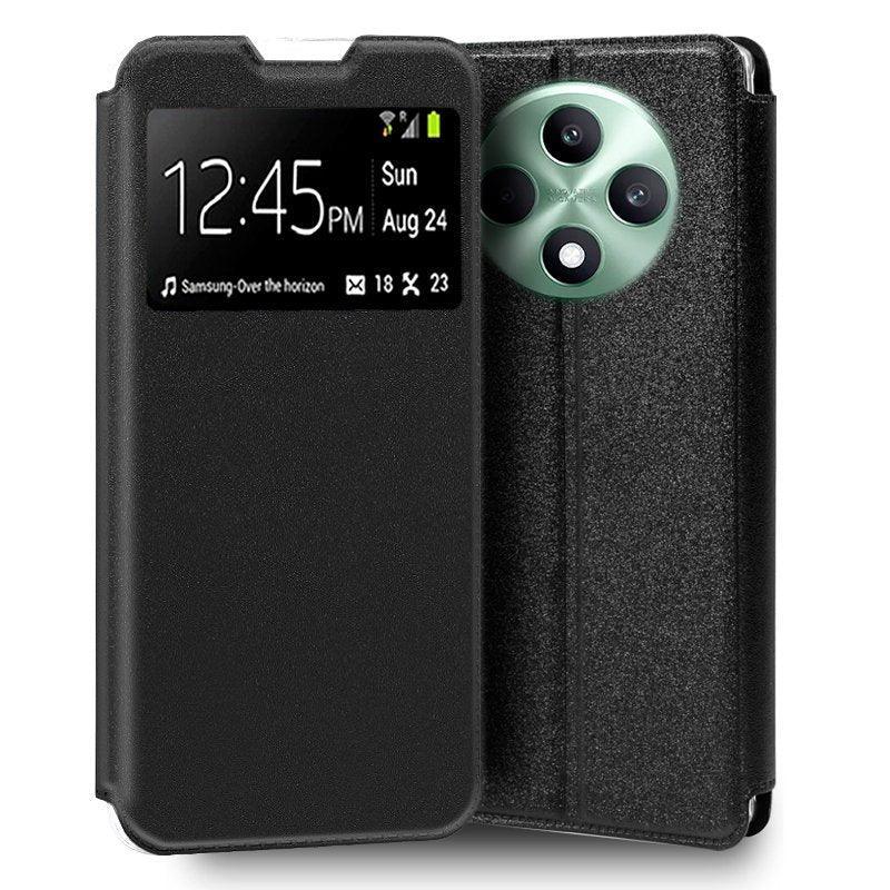 Funda COOL Flip Cover para Oppo Reno 12 F 4G / 5G / Reno 12 FS 4G / 5G Liso Negro - PixelPlaza