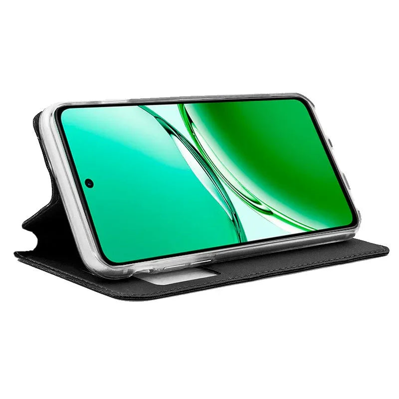 Funda COOL Flip Cover para Oppo Reno 12 F 4G / 5G / Reno 12 FS 4G / 5G Liso Negro - PixelPlaza