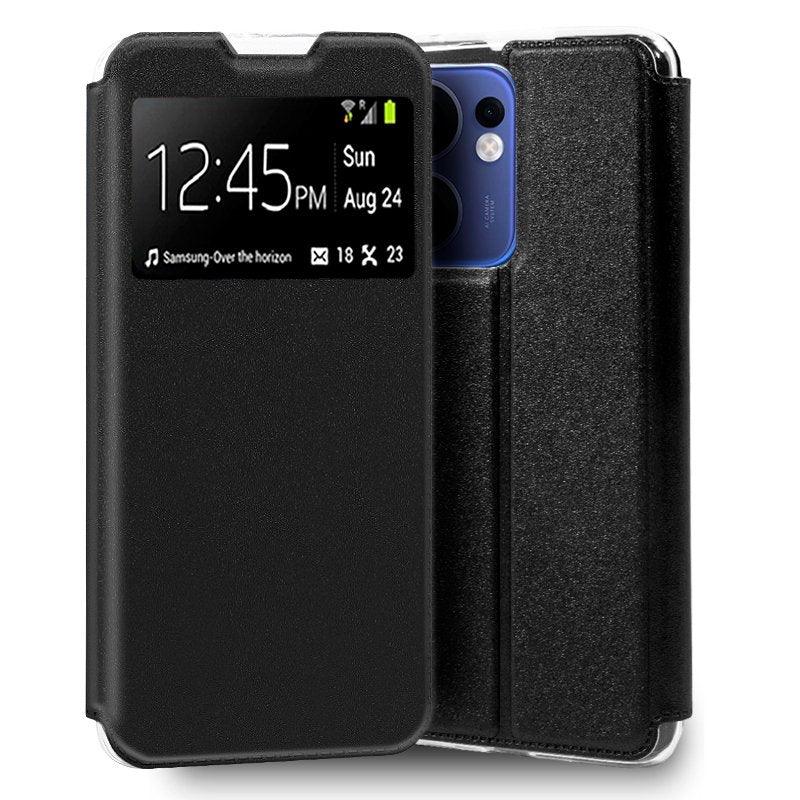 Funda COOL Flip Cover para Oppo Reno 13 F 5G / 13 FS 5G Liso Negro - PixelPlaza