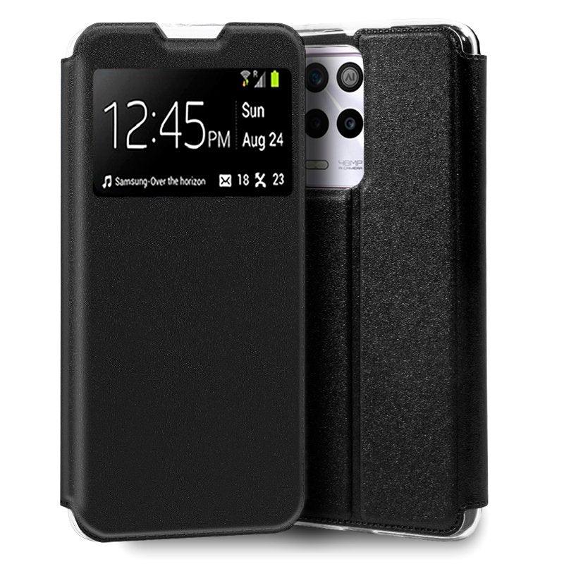 Funda COOL Flip Cover para Realme 9 5G / 9 Pro Liso Negro - PixelPlaza
