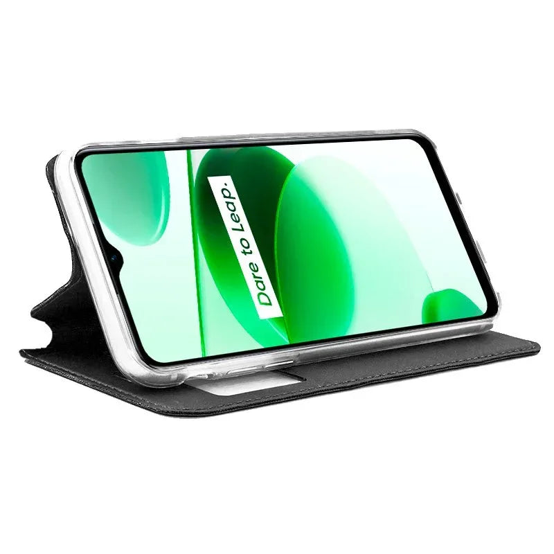 Funda COOL Flip Cover para Realme C35 / Narzo 50A Prime Liso Negro - PixelPlaza