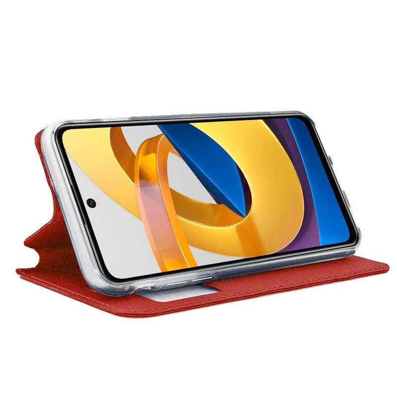 Funda COOL Flip Cover para Xiaomi Poco M4 Pro 5G / Redmi Note 11S 5G Liso Rojo - PixelPlaza