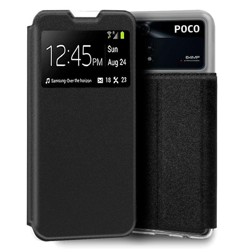 Funda COOL Flip Cover para Xiaomi Poco M4 Pro Liso Negro - PixelPlaza