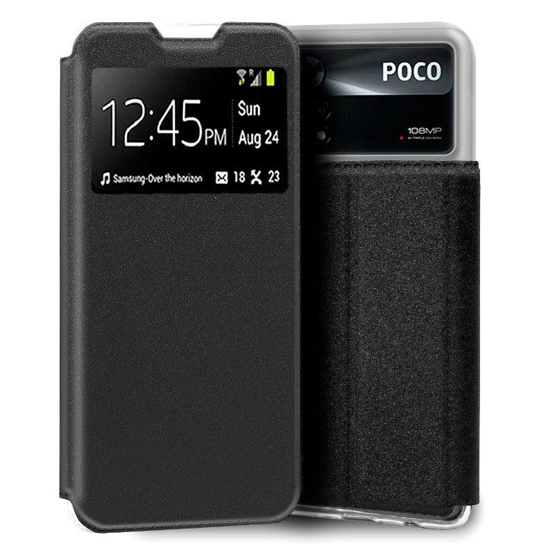 Funda COOL Flip Cover para Xiaomi Poco X4 Pro 5G Liso Negro - PixelPlaza