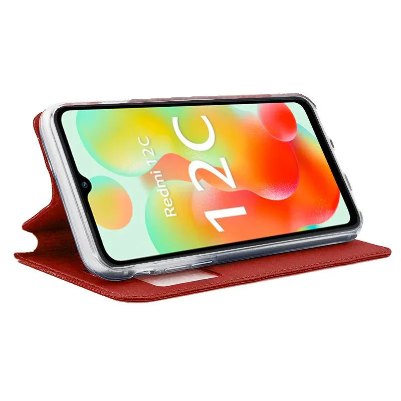 Funda COOL Flip Cover para Xiaomi Redmi 12C Liso Rojo - PixelPlaza