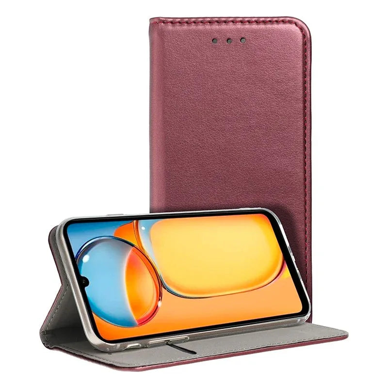 Funda COOL Flip Cover para Xiaomi Redmi 13C / 13C 5G / Poco C65 Liso Burgundy - PixelPlaza