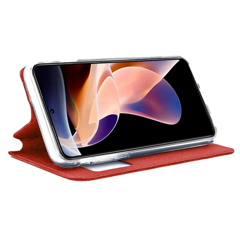 Funda COOL Flip Cover para Xiaomi Redmi Note 11 Pro / Note 11 Pro 5G / Note 12 Pro 4G Liso Rojo - PixelPlaza