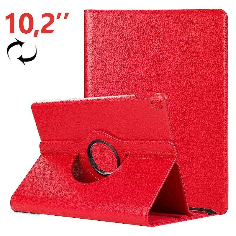 Funda COOL para iPad (2019 / 2020 / 2021) 10,2 pulg Giratoria Polipiel Rojo - PixelPlaza