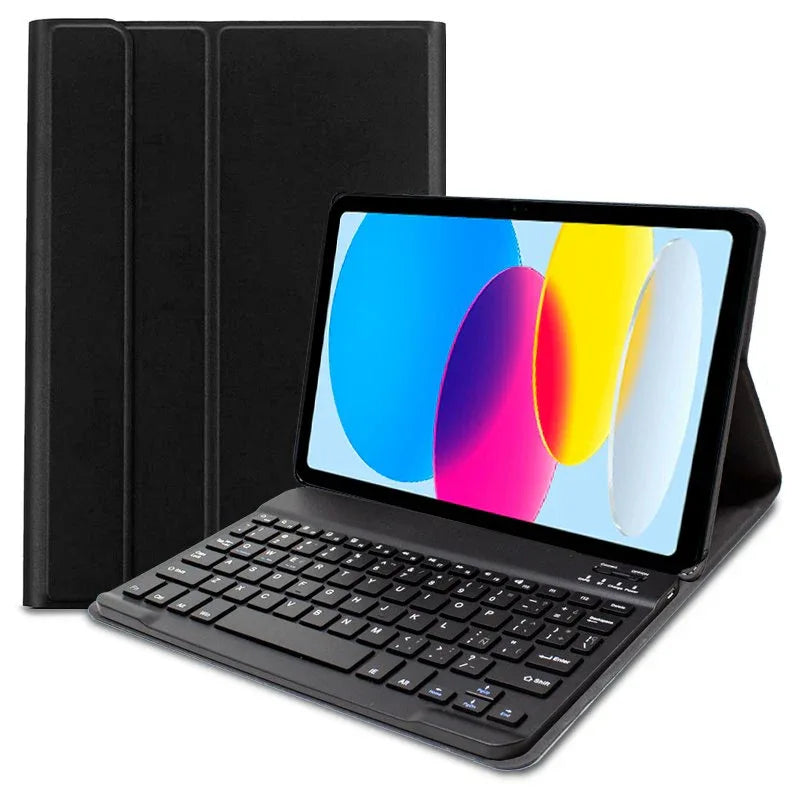 Funda COOL para iPad (2022 / 2024) 10.9 (10 Gen.) / iPad 11 2025 (A16) Teclado Bluetooth Polipiel Negro - PixelPlaza