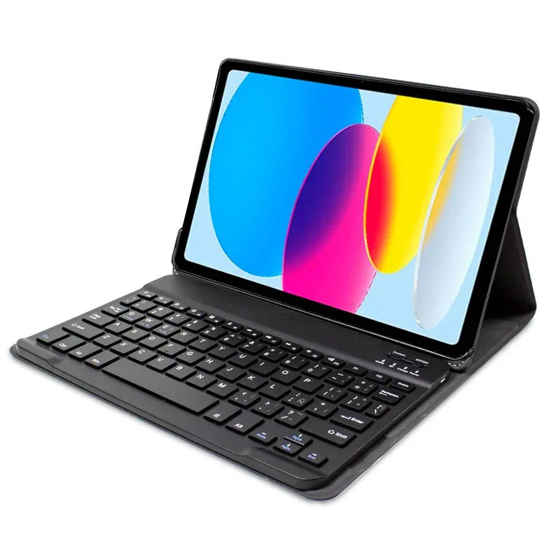 Funda COOL para iPad (2022 / 2024) 10.9 (10 Gen.) / iPad 11 2025 (A16) Teclado Bluetooth Polipiel Negro - PixelPlaza