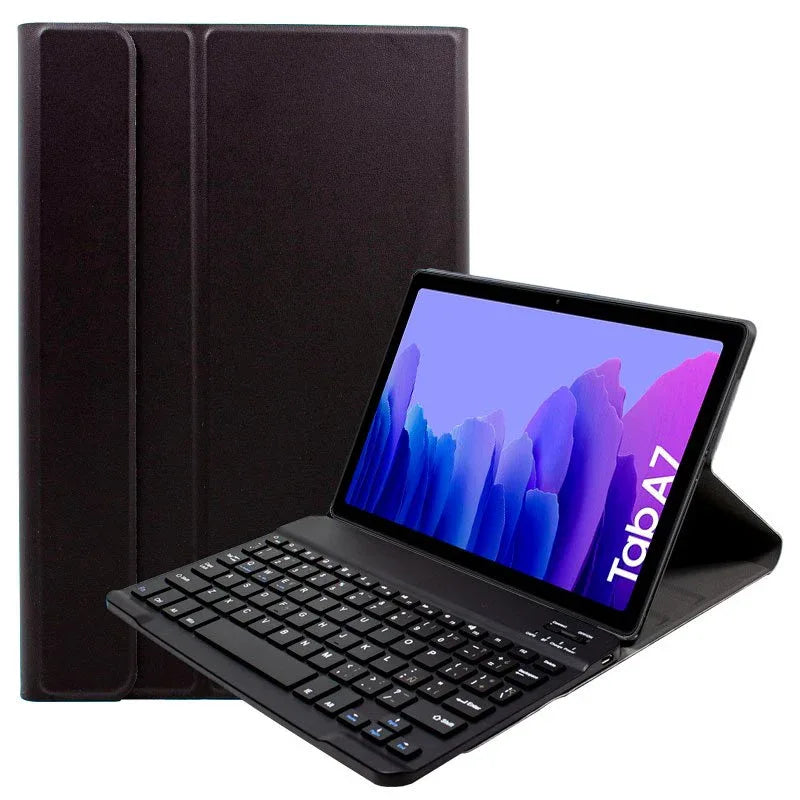 Funda COOL para Samsung Galaxy Tab A7 T500 / T503 / T505 Polipiel Liso Negro Teclado Bluetooth 10.4 Pulg - PixelPlaza