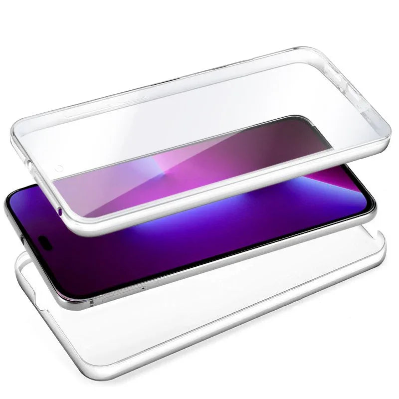 Funda COOL Silicona 3D para iPhone 14 Pro (Transparente Frontal + Trasera) - PixelPlaza