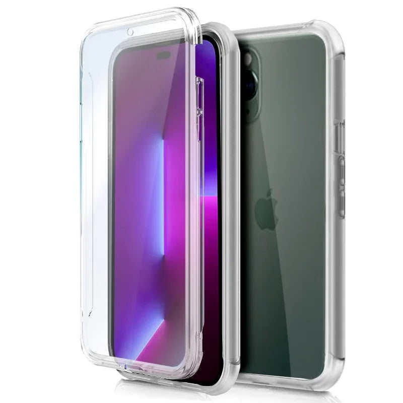Funda COOL Silicona 3D para iPhone 14 Pro (Transparente Frontal + Trasera) - PixelPlaza