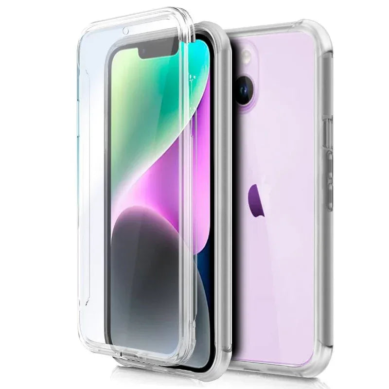 Funda COOL Silicona 3D para iPhone 14 (Transparente Frontal + Trasera) - PixelPlaza