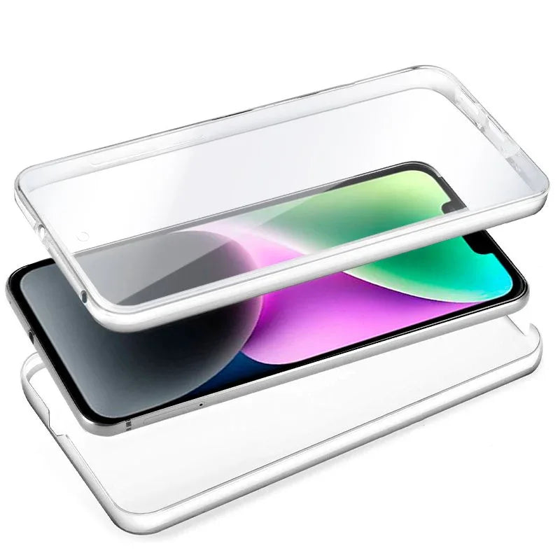 Funda COOL Silicona 3D para iPhone 14 (Transparente Frontal + Trasera) - PixelPlaza