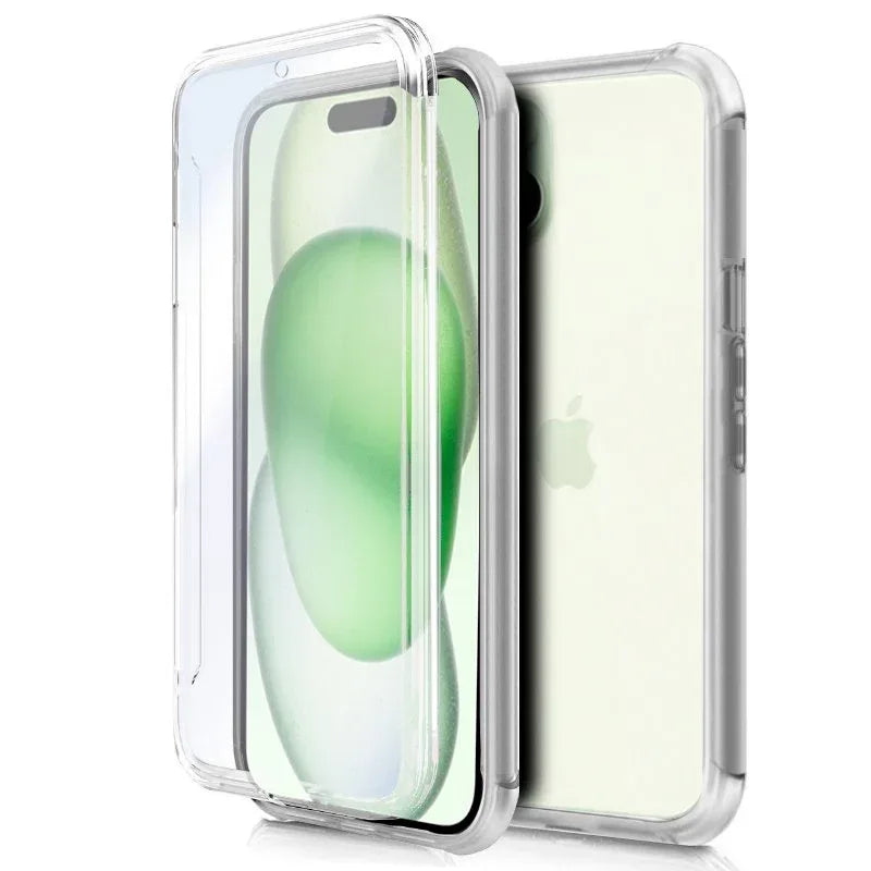 Funda COOL Silicona 3D para iPhone 15 Plus (Transparente Frontal + Trasera) - PixelPlaza