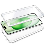 Funda COOL Silicona 3D para iPhone 15 Plus (Transparente Frontal + Trasera) - PixelPlaza