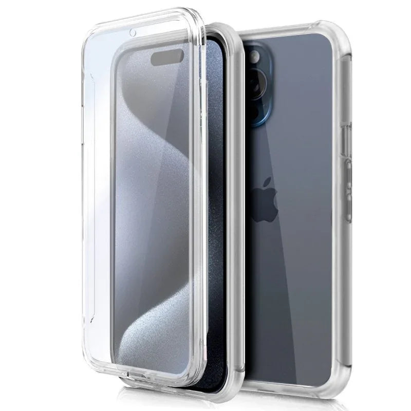 Funda COOL Silicona 3D para iPhone 15 Pro (Transparente Frontal + Trasera) - PixelPlaza