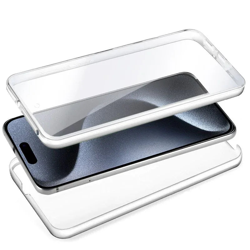 Funda COOL Silicona 3D para iPhone 15 Pro (Transparente Frontal + Trasera) - PixelPlaza
