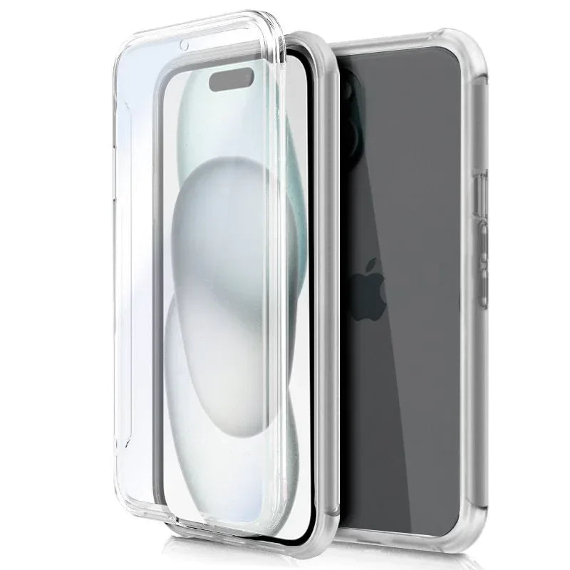 Funda COOL Silicona 3D para iPhone 15 (Transparente Frontal + Trasera) - PixelPlaza