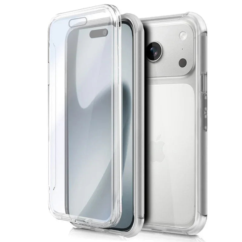 Funda COOL Silicona 3D para iPhone 17 Pro (Transparente Frontal + Trasera) - PixelPlaza