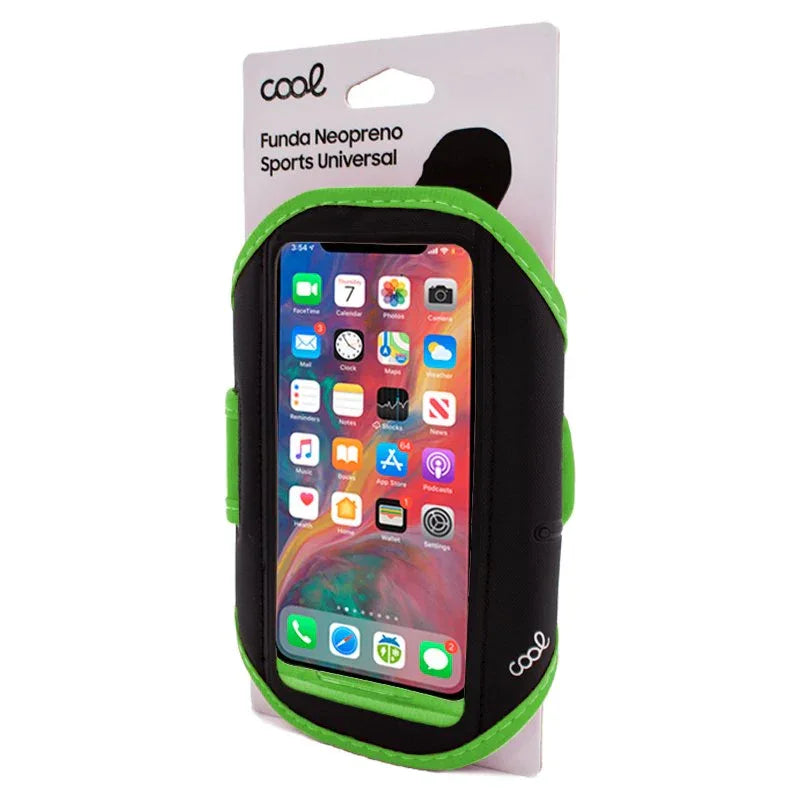 Funda Neopreno COOL Sports Universal (6 - 6.7 pulg) Verde - PixelPlaza