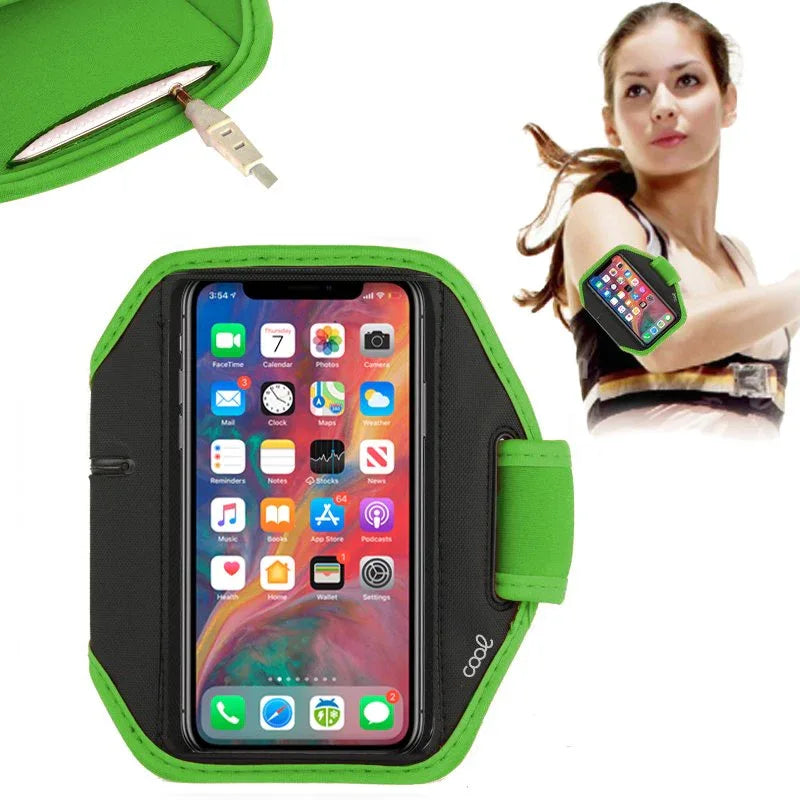 Funda Neopreno COOL Sports Universal (6 - 6.7 pulg) Verde - PixelPlaza