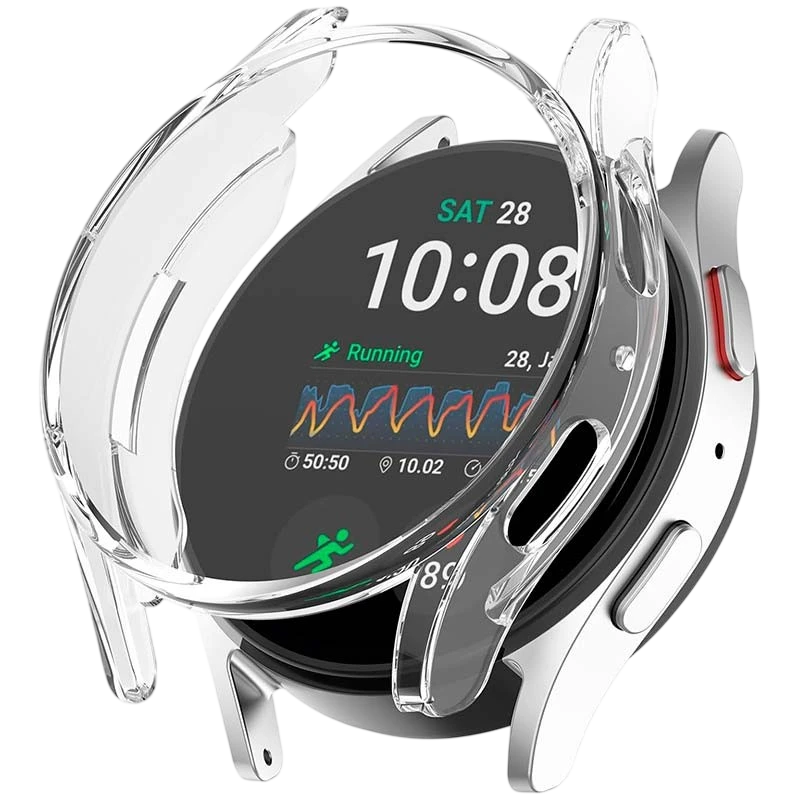 Funda PC + Cristal Templado Samsung Galaxy Watch9 Transparente