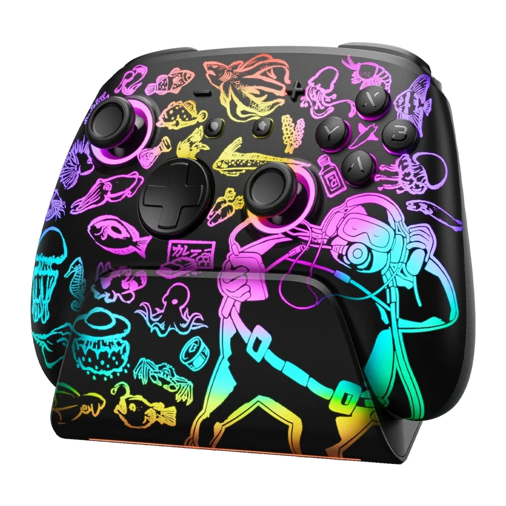 Funlab Luminex Pro Wireless Switch With Charging Dock Dave Collab Edition efecto Hall giroscopio 950mAh Mando