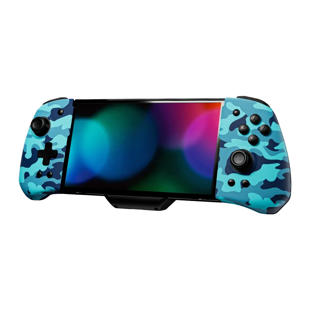 FUNLAB Luminpad Wireless Gripcon Camuflaje Azul para Switch/Switch OLED botones programables Mando inalámbrico