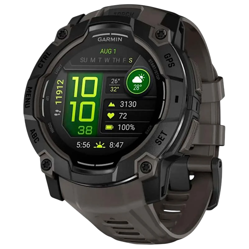Garmin Instinct 3 50 mm Negro Correa Carbón 1,3 pulgadas AMOLED GPS 24 días 10ATM Smartwatch