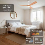 Ventilador de Techo Grunkel SKYSTYLE52/ 35W/ 3 Aspas 132cm/ 6 Velocidades
